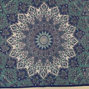 blue colorful indian tapestry